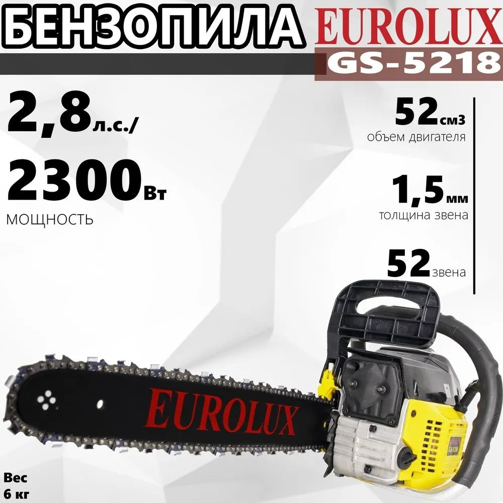 Цепная пила Eurolux бензиновая GS-5218 70/6/26 купить,NaN