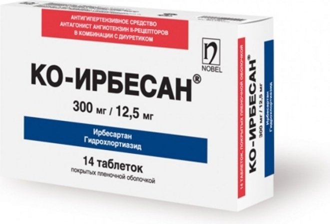Ко-ирбесан таблетки 300 мг/12.5 мг 14 шт