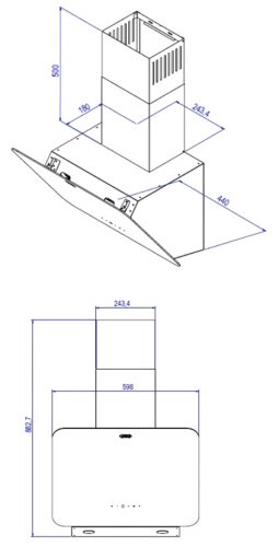 Вытяжка Kanzler D 566 S черный купить,0