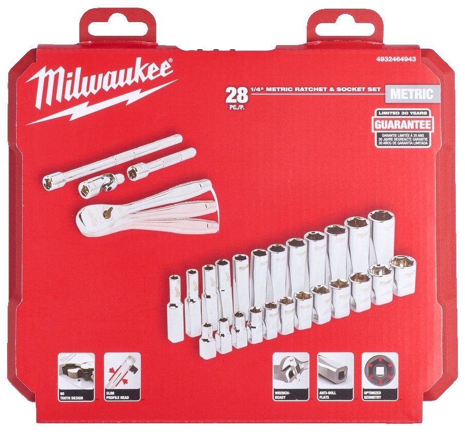 Набор инструментов и оснастки универсальный 28 в 1 Milwaukee 4932464943 купить,0