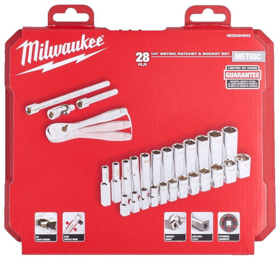 Набор инструментов и оснастки универсальный 28 в 1 Milwaukee 4932464943 купить,54990