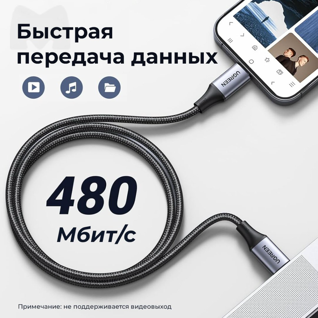 Кабель Ugreen USB Type-C - USB Type-C 1 м US535 купить,NaN