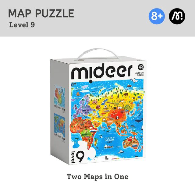 Mideer Пазл «Level Up!» – Карта мира и Китая MD1519 купить,NaN