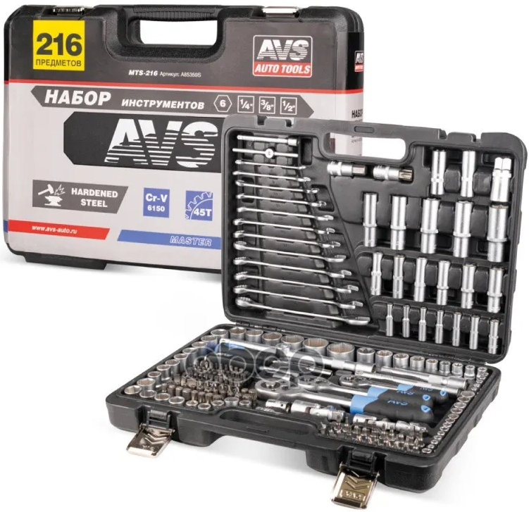 Набор инструмента 216 пр. 1/2" 1/4" 3/8" 6 гр. MASTER AVS A85359S  купить,NaN