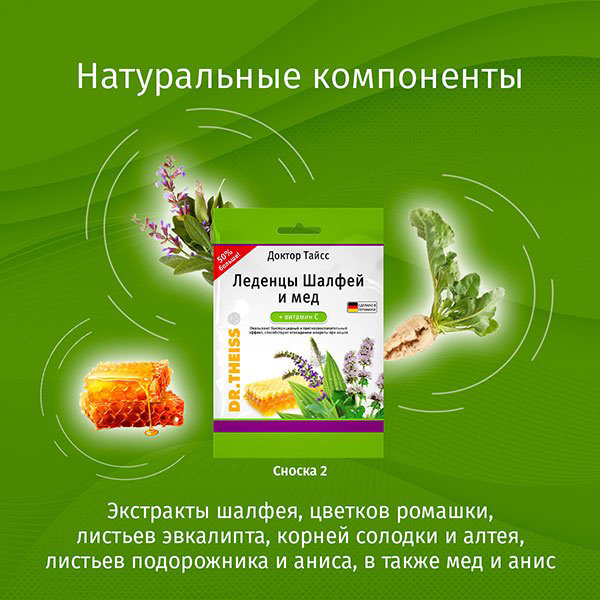 Dr Theiss Доктор Тайсс Леденцы Шалфей и мед + витамин С леденцы 20 шт купить,NaN