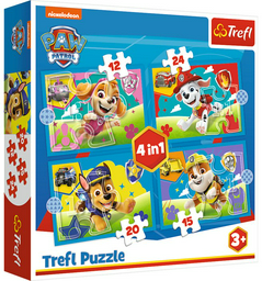 Trefl 34628T Пазл Щенячий патруль, Набор 4в1 (12+15+20+24 деталей)