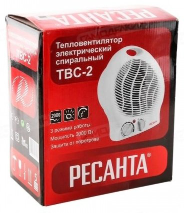 Тепловентилятор Ресанта ТВС-2 белый купить,NaN