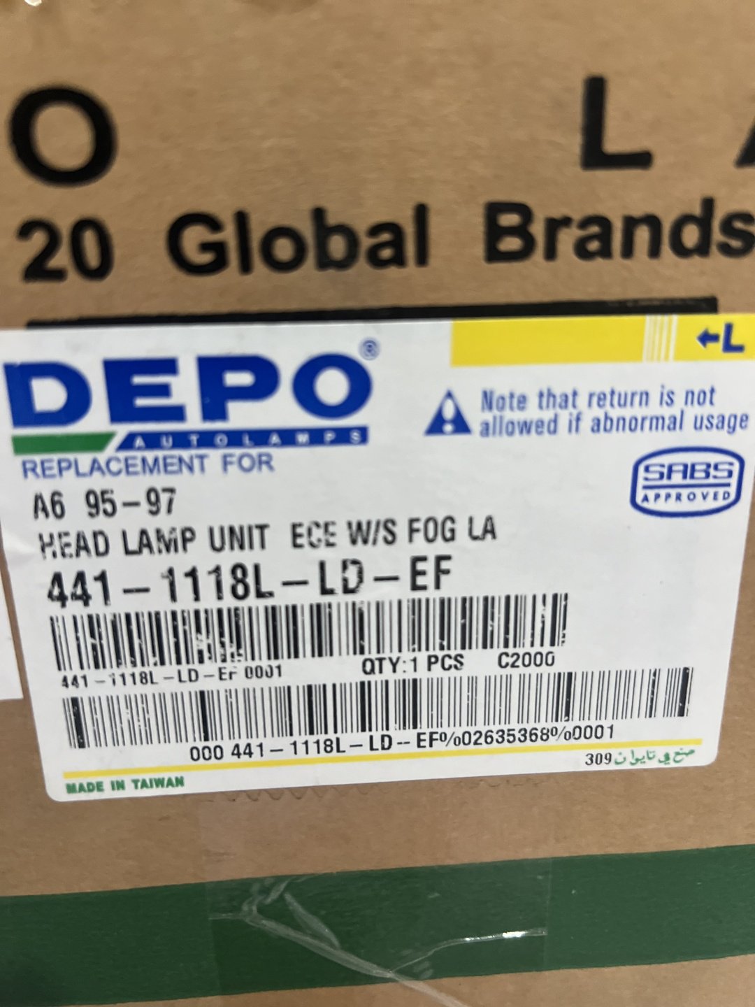 DEPO блок фара 441-1118L-LD-EF купить,NaN