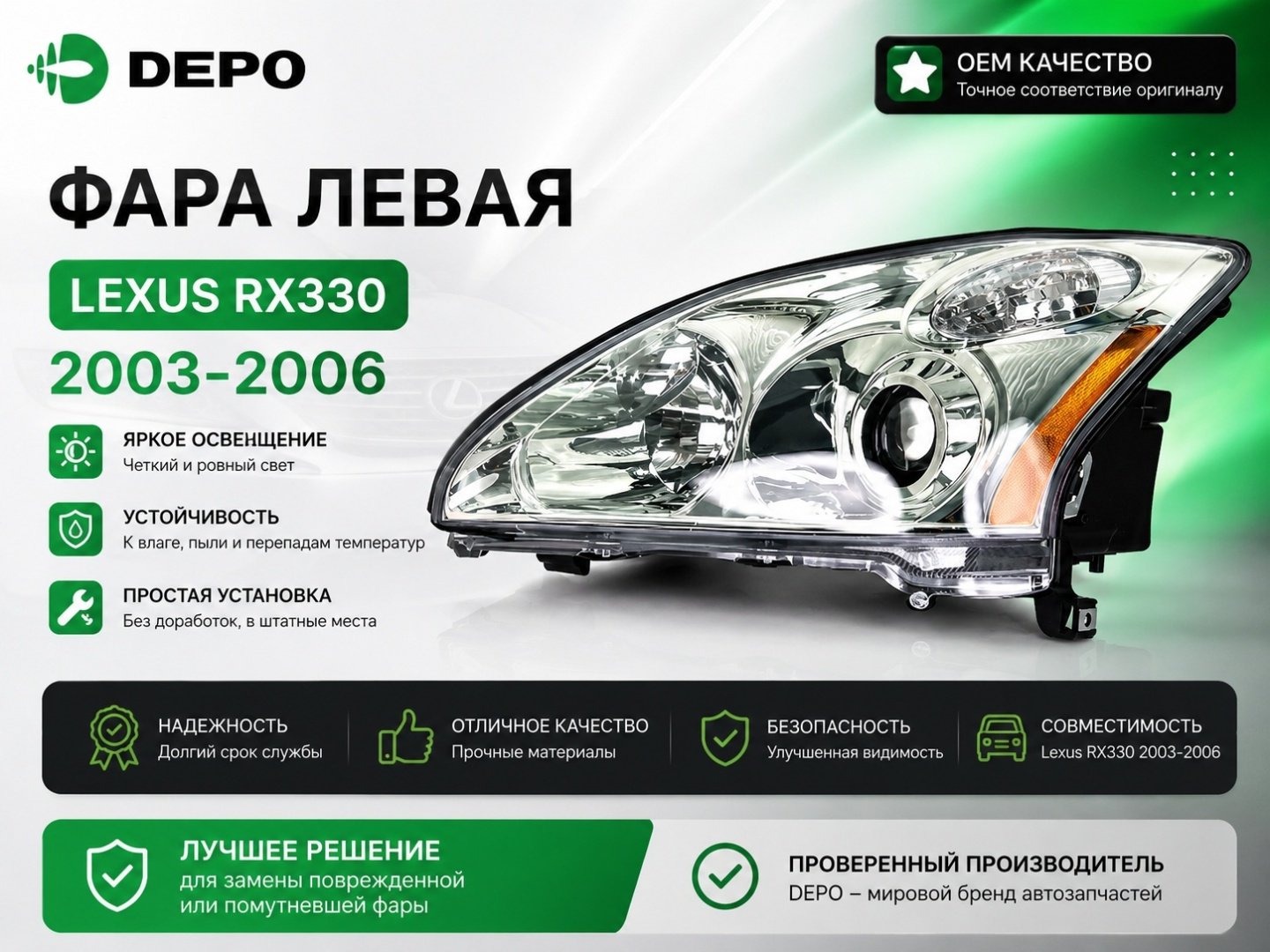 DEPO блок фара 3121169LUSHM9 купить,NaN