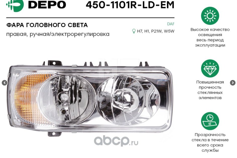 DEPO блок фара 4501101RLDEM купить,NaN
