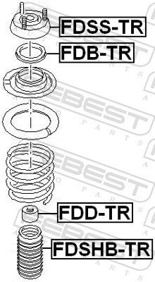 FEBEST Подшипник Качения, Опора Стойки Амортизатора FDBTR