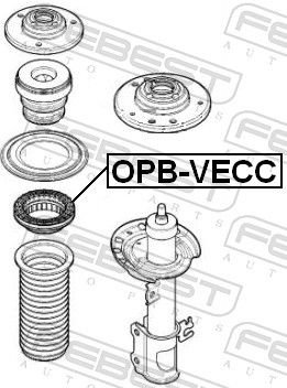 FEBEST Подшипник Качения, Опора Стойки Амортизатора OPBVECC