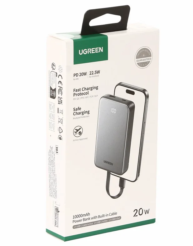 Power bank Ugreen PB526 10000 mAh Gray