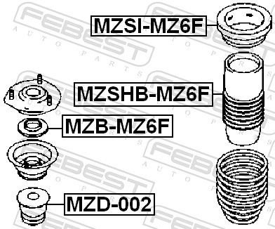 FEBEST Подшипник Качения, Опора Стойки Амортизатора MZBMZ6F