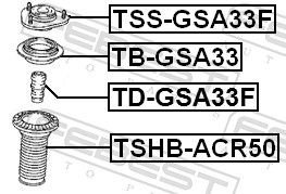 FEBEST Подшипник Качения, Опора Стойки Амортизатора TB-GSA33