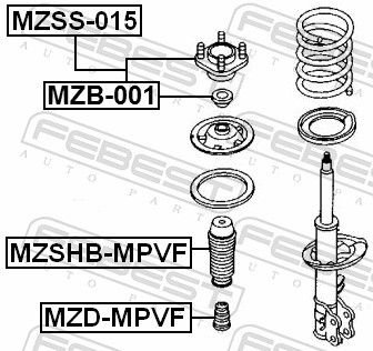 FEBEST Ремкомплект, Опора Стойки Амортизатора MZSS-015