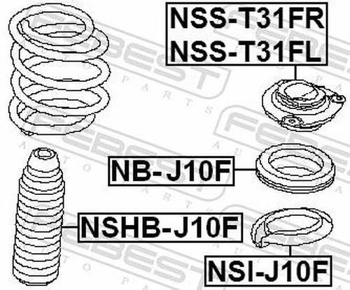FEBEST опора амортизатора NSS-T31FL