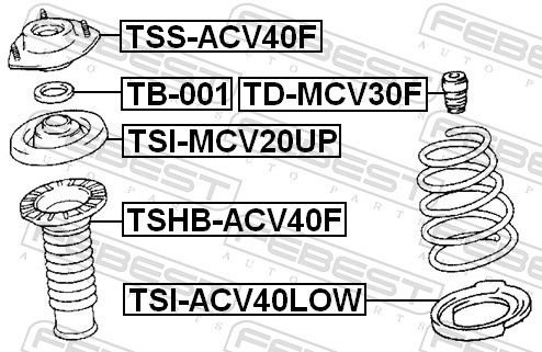 FEBEST опора амортизатора TSS-ACV40F