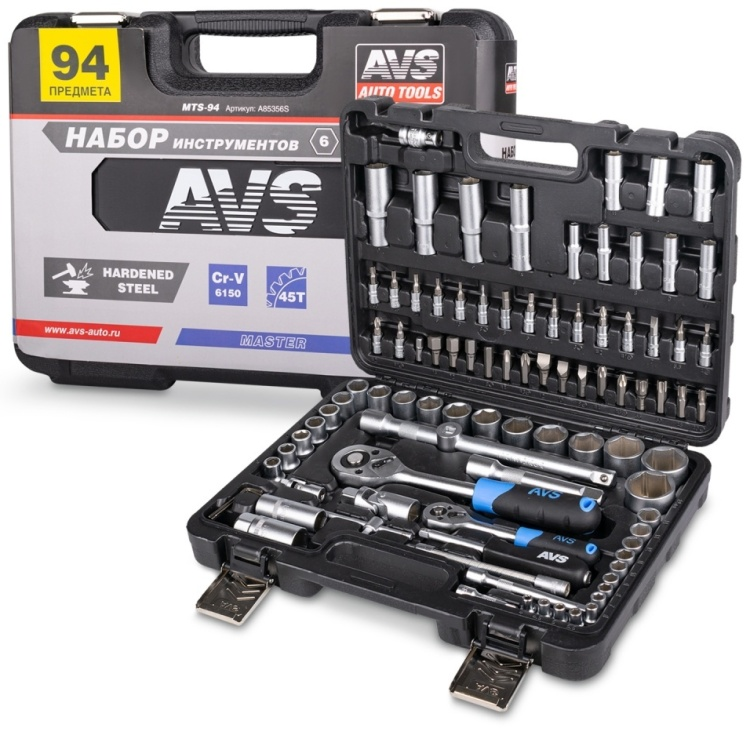 Набор инструмента 94 пр. 1/2" 1/4" 6 гр.MASTER AVS MTS-94 A85356S купить,NaN