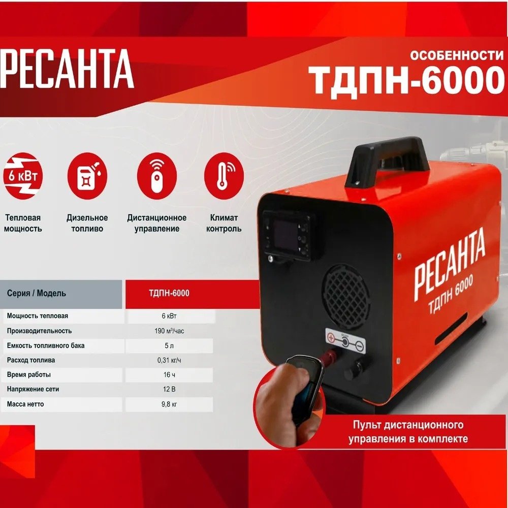 Тепловая дизельная пушка Ресанта 67/1/52, 6 кВт купить,0