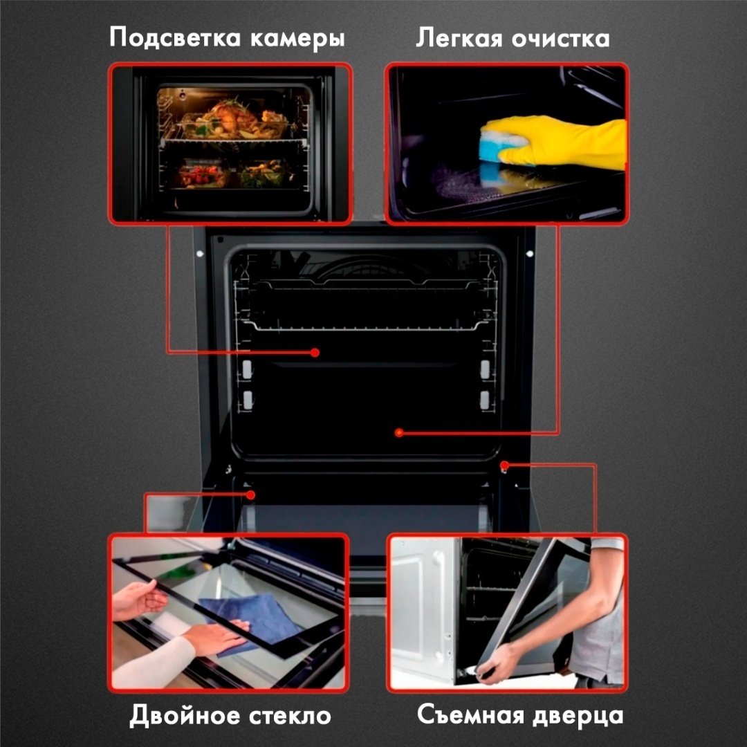 Духовой шкаф HAUSLER HS-TRS1BLDT2 черный купить,0
