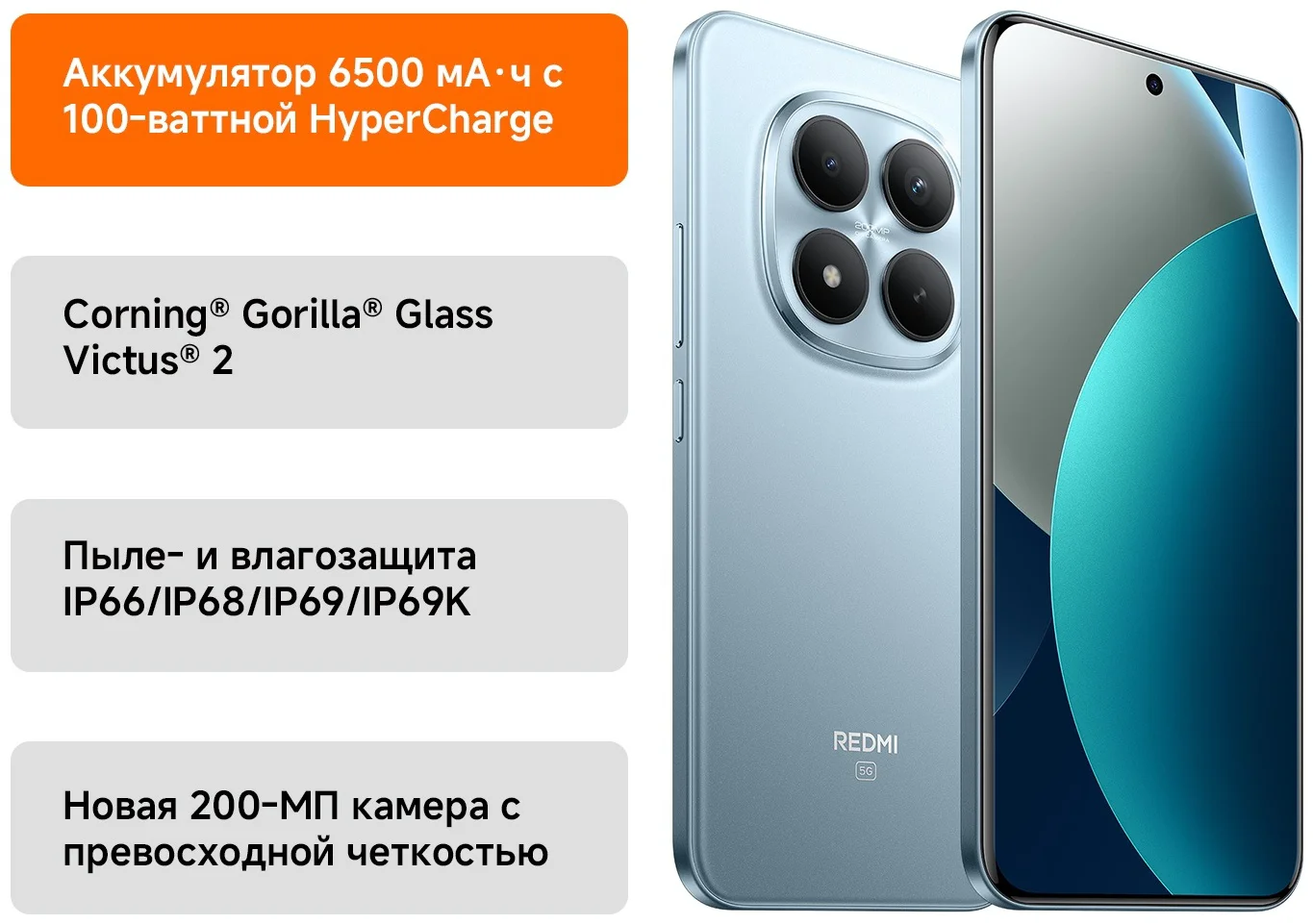 Смартфон Redmi Note 15 Pro+ 5G NFC 8/256GB голубой + подарок купить,349000