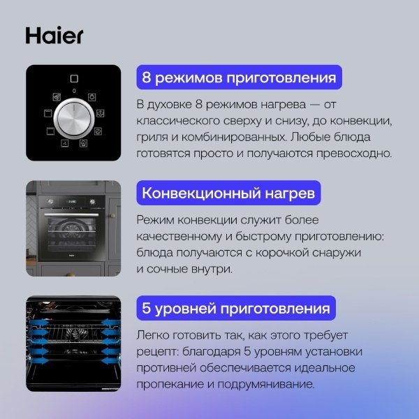 Духовой шкаф Haier HOD-PM08TGB черный купить,0