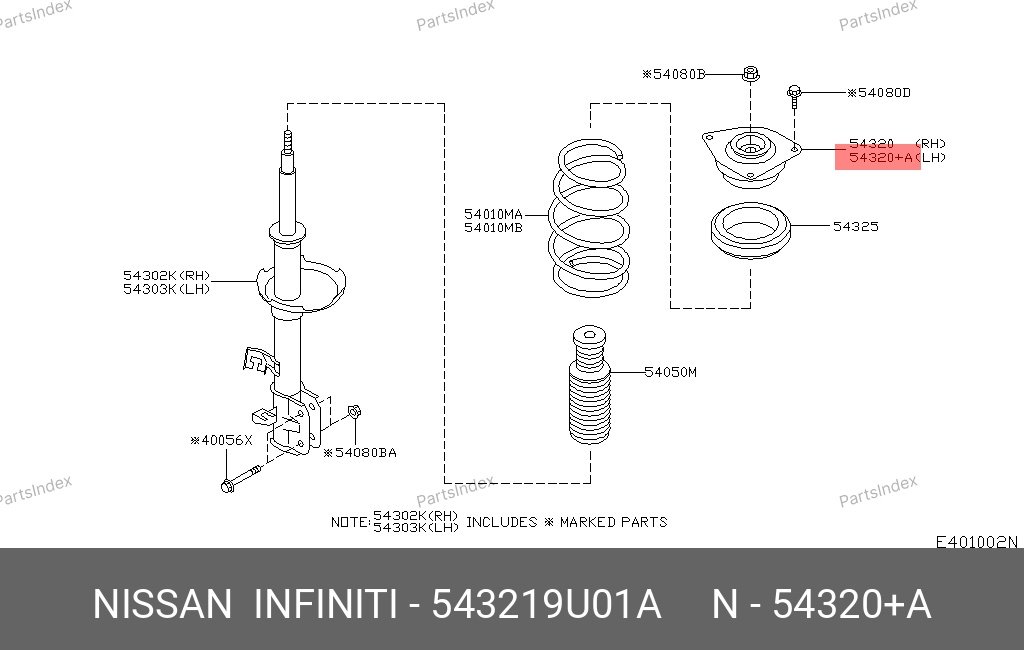Амортизатор NISSAN Опора Амортизатора Подвески 543219U01A купить,NaN