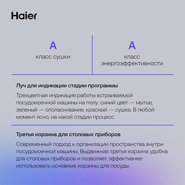 Посудомоечная машина Haier HDWE11-395RU серебристый - ForteMarket Посудомоечная машина Haier HDWE11-395RU серебристый купить,279990