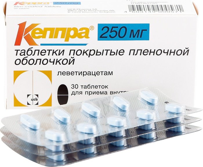 Кеппра таблетки 250 мг 30 шт