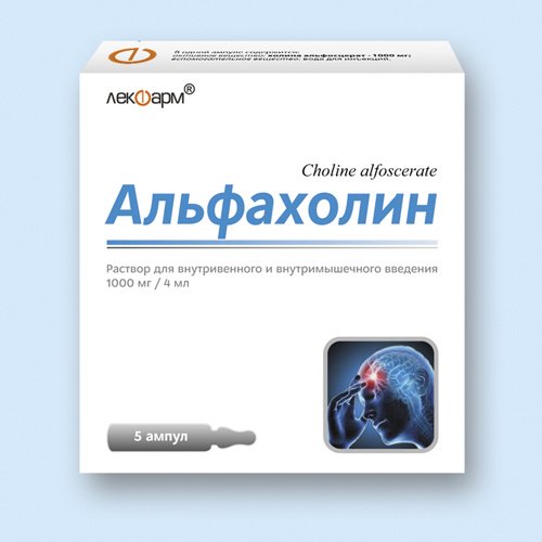 Альфахолин раствор 1000 мг/4 мл 5 шт