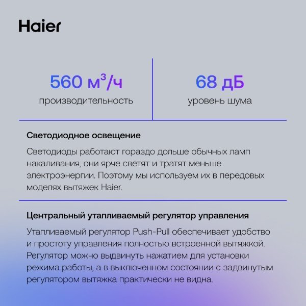 Вытяжка Haier HVX-BI664GB черный, стальной купить,NaN