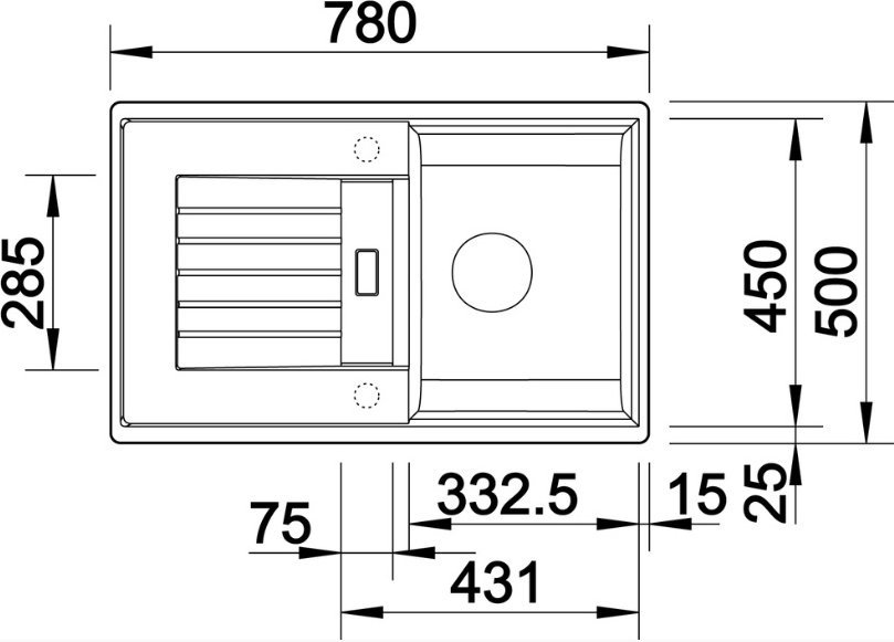 Кухонная мойка Blanco подстольная Zia 45 S, черный купить,0
