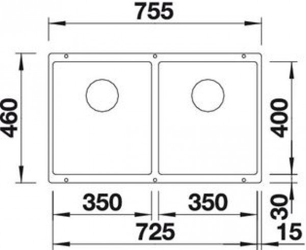 Кухонная мойка Blanco подстольная Subline 350/350-U 523578 белый купить,0