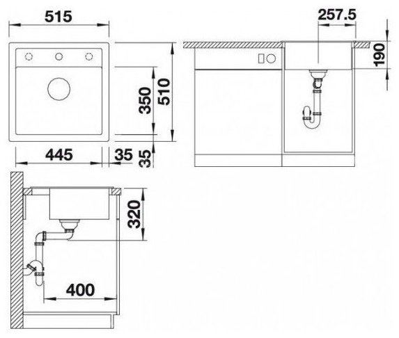 Кухонная мойка Blanco врезная Zia 5 S 526016, черный - ForteMarket Кухонная мойка Blanco врезная Zia 5 S 526016, черный купить,206241