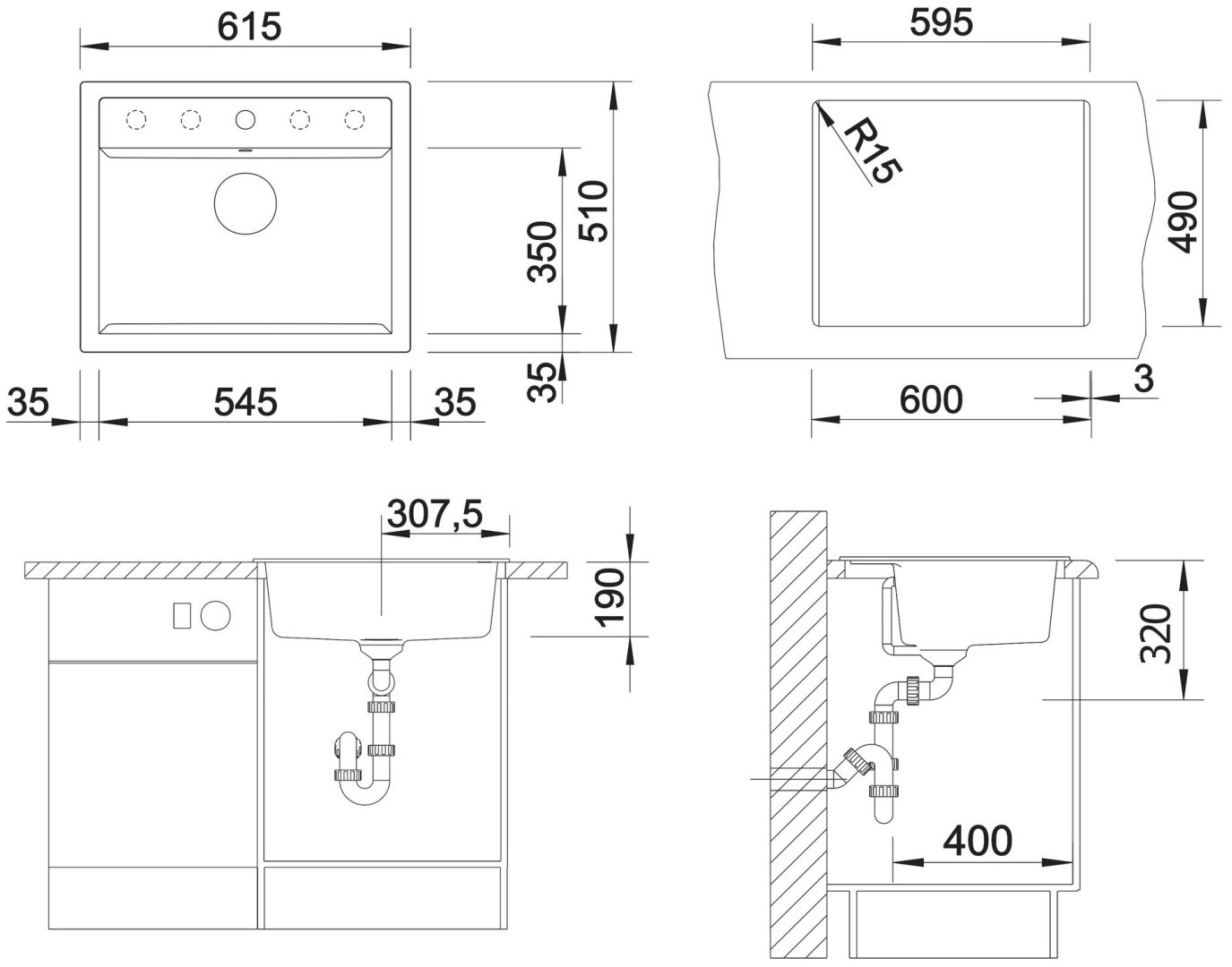 Кухонная мойка Blanco Dalago 6 527246 вулканический серый накладная 51х61.5 смх19 см, искусственный гранит купить,204456