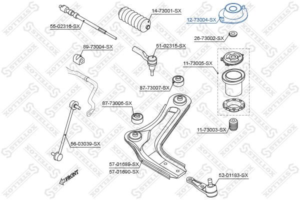 Stellox опора амортизатора 12-73004-SX
