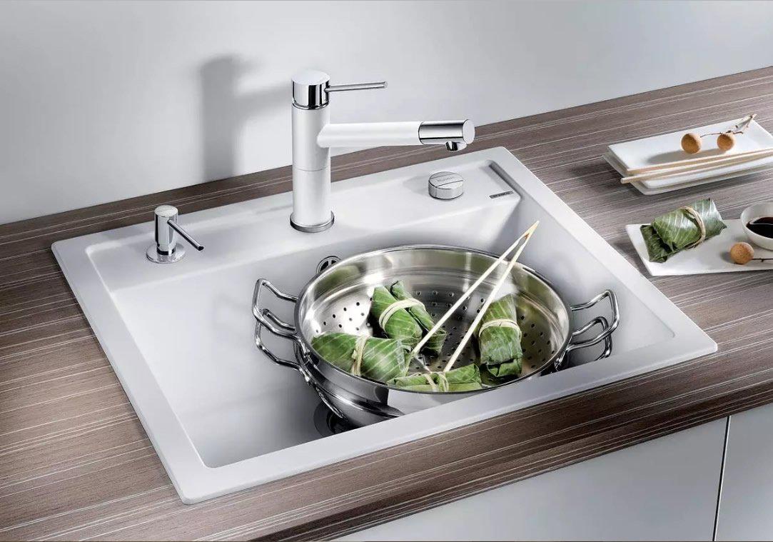 Кухонная мойка Blanco Dalago 6 527063 мягкий белый накладная 61.5х51 смх19 см, искусственный камень купить,199479