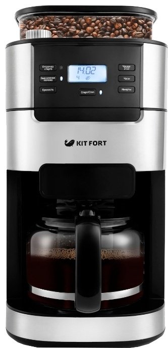 Кофемашина Kitfort КТ-720 серебристый, черный купить,0