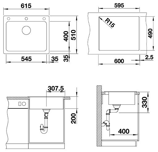 Кухонная мойка Blanco BLANCO Naya 6 кофе (519645) кофе врезная 61.5х51х20 см, искусственный камень купить,0