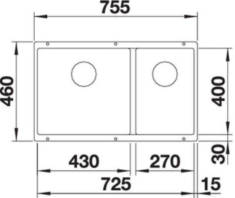 Кухонная мойка Blanco Subline 430/270-U подстольная 46х75.5х20 см, искусственный гранит, тон антрацит купить,NaN