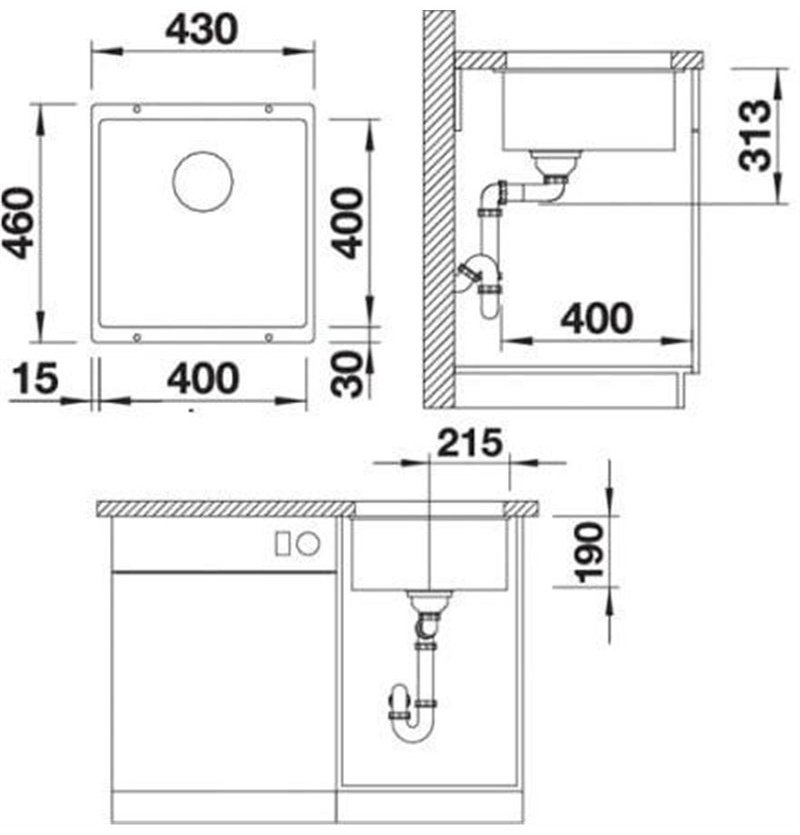 Кухонная мойка Blanco Rotan 400-U 521334 43x19 белый