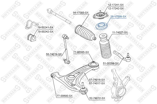 Stellox подшипник опоры амортизатора 26-17038-SX