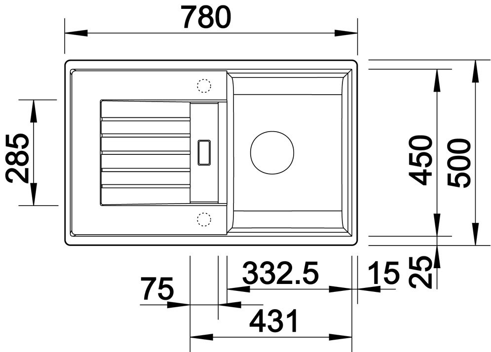 Кухонная мойка Blanco накладная Zia 45 Silgranit 524721 черный купить,0