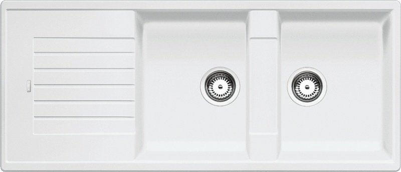 Кухонная мойка Blanco Zia 8 S накладная 116х50х19 см, гранит, тон белый
