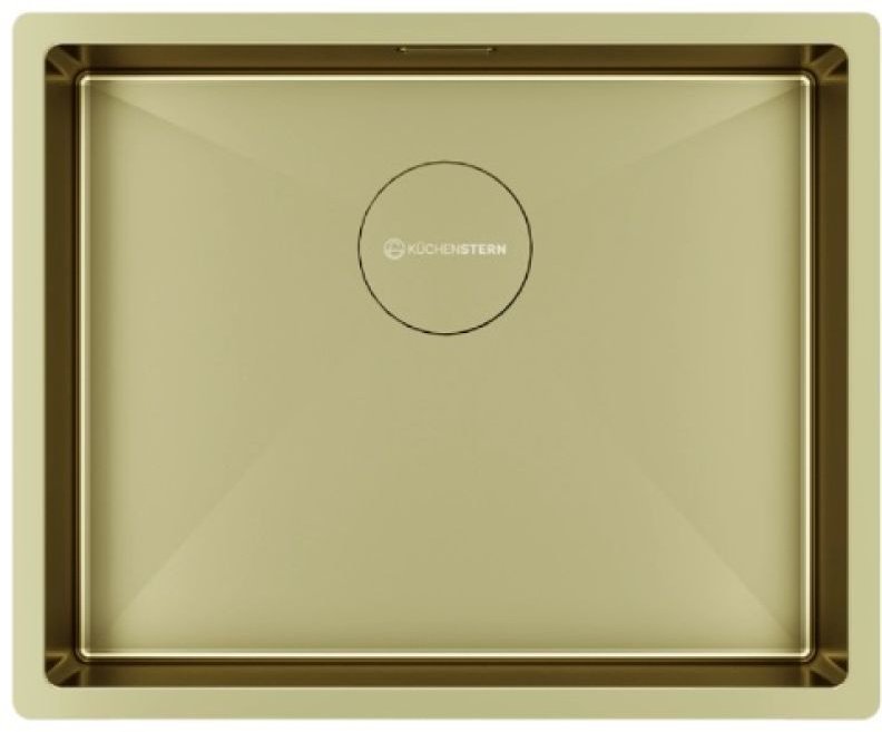 Кухонная мойка KuchenStern KRAFT 60 AISI 304/R10 интегрированная 54х44х20 см, нержавеющая сталь, тон золотистый