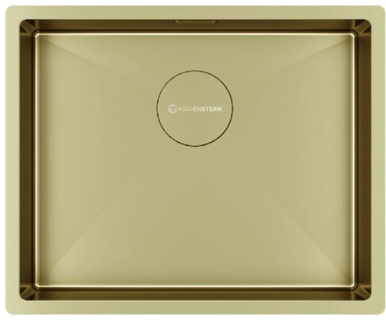 Кухонная мойка KuchenStern KRAFT 60 AISI 304/R10 интегрированная 54х44х20 см, нержавеющая сталь, тон золотистый купить,256956