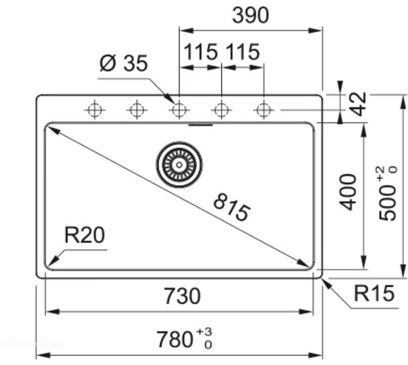 Кухонная мойка Franke MRG 610-73 накладная 78х50х20 см, искусственный гранит, тон черный купить,0