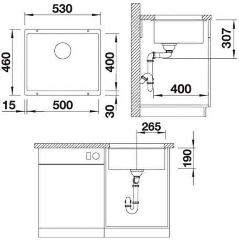 Кухонная мойка Blanco Rotan 500-U 523076 53x19 белый