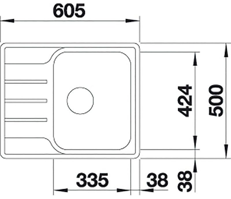 Кухонная мойка Blanco 525115 нерж сталь накладная 50х60.5х20.5 см, нержавеющая сталь купить,0